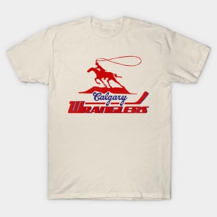 Defunct Calgary Wranglers Hockey Team T-Shirt